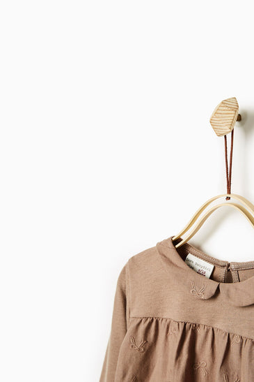 Contrast Embroidered Top