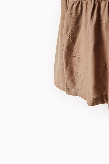 Contrast Embroidered Top