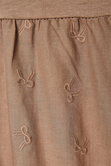 Contrast Embroidered Top