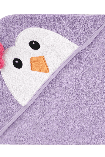 Luvable Friends Animal Face Hooded Woven Terry Baby Towel