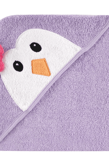 Luvable Friends Animal Face Hooded Woven Terry Baby Towel