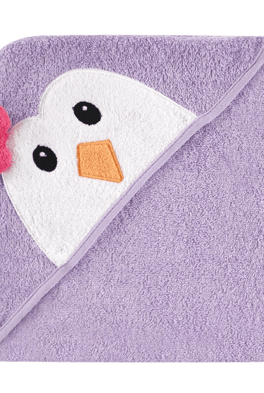 Luvable Friends Animal Face Hooded Woven Terry Baby Towel