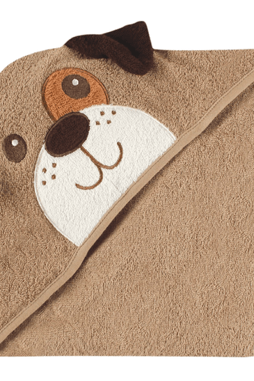 Luvable Friends Animal Face Hooded Woven Terry Baby Towel