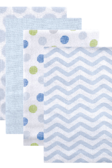 Luvable Friends Flannel Receiving Blankets, Balloons, 4 Count