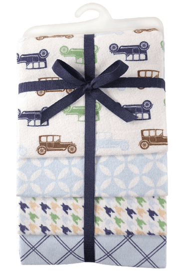 Luvable Friends Flannel Receiving Blankets, Balloons, 4 Count