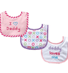 Luvable Friends I Love Mommy and Daddy Baby Bibs, Blue Daddy, 3 Count