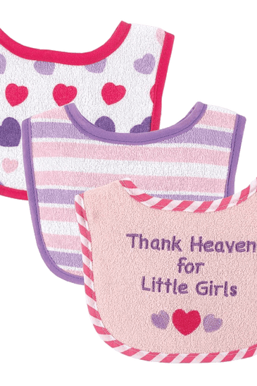 Luvable Friends I Love Mommy and Daddy Baby Bibs, Blue Daddy, 3 Count