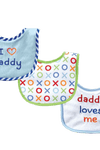 Luvable Friends I Love Mommy and Daddy Baby Bibs, Blue Daddy, 3 Count
