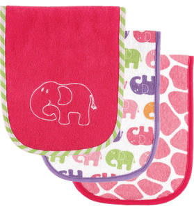 Luvable Friends Safari Themed Burp Cloths 3 Pack
