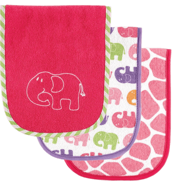 Luvable Friends Safari Themed Burp Cloths 3 Pack