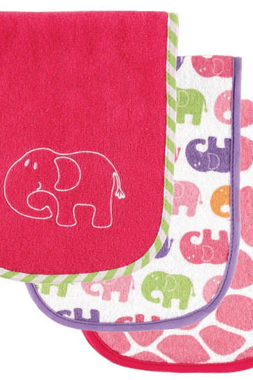Luvable Friends Safari Themed Burp Cloths 3 Pack